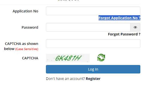 Forgot Application number