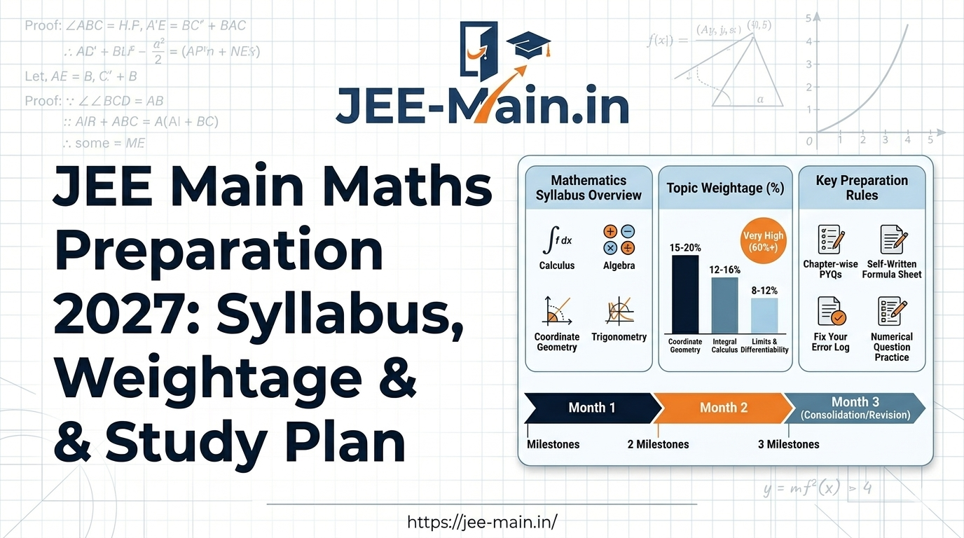 JEE Main Maths Preparation 2027: Check Tips and Study Plan